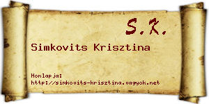 Simkovits Krisztina névjegykártya