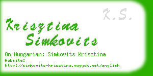 krisztina simkovits business card